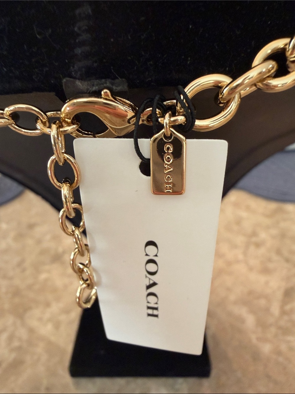 Coach Gold-Tone Link Necklace with Multicolor Enamel Heart Locket/pendant NWT - Picture 9 of 17